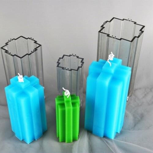 Cross shape candle mould DIY Geometric Building Block Shaped Plastic Scented Candle Mold Soap Mould Acrylic creative candle mold
