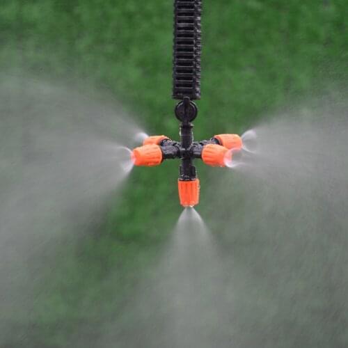 Drip Emitters 5-Head Garden Spray Nozzle Greenhouse Automatic Sprinkler Adapter, Water Flow Drip Irrigation System Flower beds