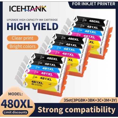 Icehtank Compatible PGI480 CLI481 480 XL Full Ink Cartridge For canon TS6140 TS6240 TS6340 TR7540 TR8540 TS704 TS9540 TS9541C