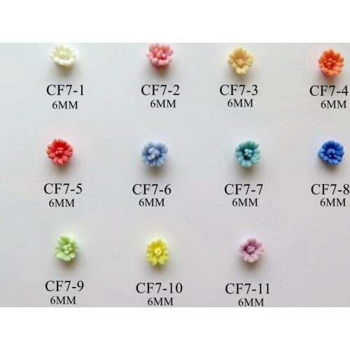 Cf7 3D 30pcs/bag 6MM Handmade Ceramic Flower Nail Art Decoration Nail art Flower Deco