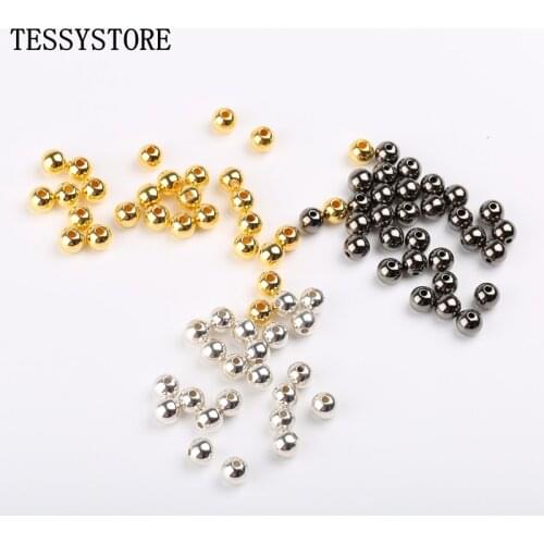 4mm/6mm/8mm/10mm CCB Acrylic Plating Beads Plastic Spacer Round Beads For Jewelry Making Bracelet Handmade Accessories