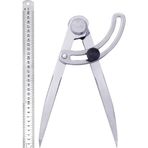 LMDZ Adjustable Spacing Gauge Drawing Wire Edge Holder Positioning Tool Steel Straight Ruler Metal Scale Measuring Tool