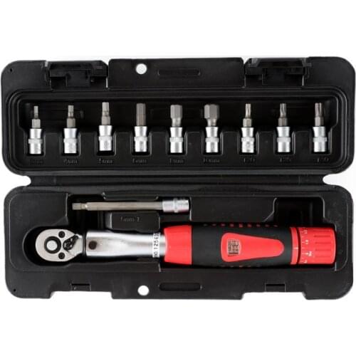 1/4" DR 1-25Nm Preset Torque Wrench High Precision Bicycle Tool Kits Bike Repair Ratchet Spanner Torque Wrench Combination Set