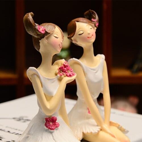 New 2pcs/set Beautiful Angel Resin Craft Fairy Figurines Wedding Gift Home Decoration hogar moderno home decoration