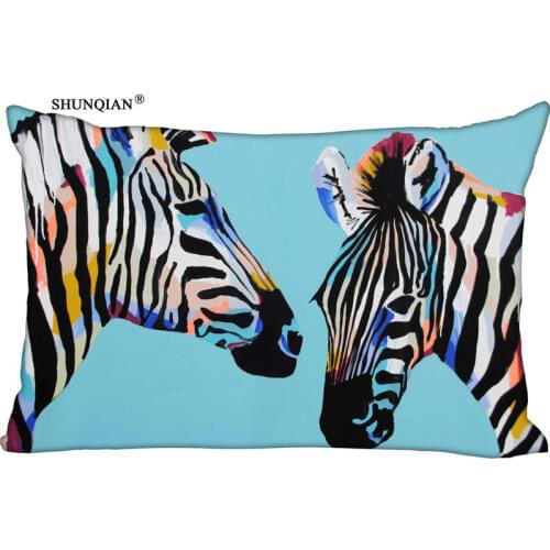 New Zebra Art Pillow Case Custom Wedding Pillowcase Cover Cases Gift Zippered Rectangle Pillow Case