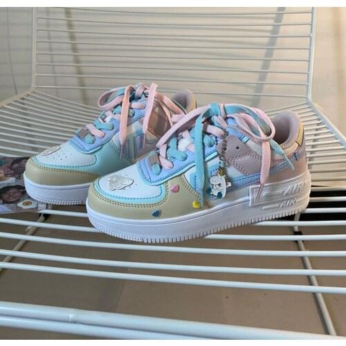 Fall 2021 New Air Force Violet Low-Top Versatile Casual White Shoes Ins Stylish Sneaker Women