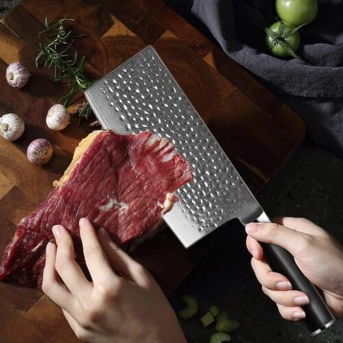7'' inch Cleaver Knife Kitchen Japanese Damascus Steel Chopping Meat Vegetable Chef Knives Cooking Tool Accessories