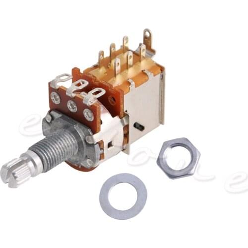 A500K Potentiometer Push Pull Switch Splined DPDT Pot Shaft18mm Electric Guitar Tone Volume Parts