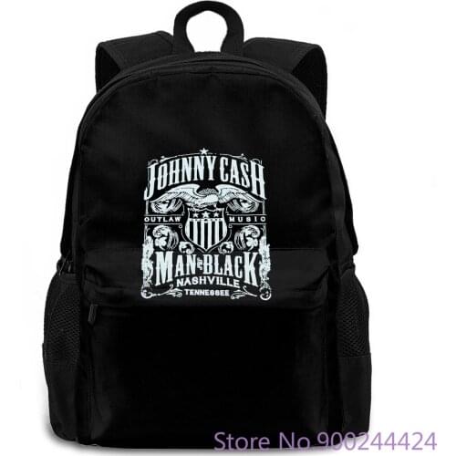 JOHNNY CASH IN BLACK NASHVILLE EAGLE OUTLAW MUSIC women men backpack laptop travel school adult student
