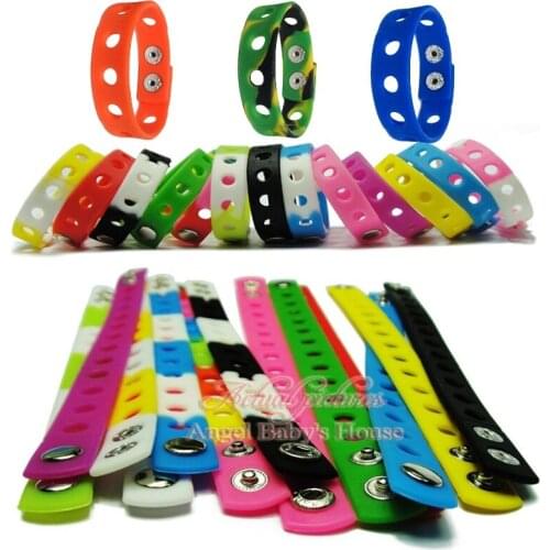 Mixed 500PCS Free DHL/EMS 17 Colors 18CM Silicone Wristbands Soft Bracelets Bands for Shoe Charms,Kids Party Gifts