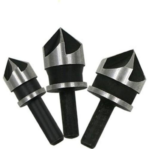 3Pcs/set 90 Degree 1/4 Hex Shank Drill Bit 5 Flute 12mm 16mm 19mm Woodworking Chamfer Counter Sink Chamfering Debur Countersink