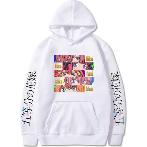 The Quintessential Quintuplets Miku Nino Ltsuki Lchika Yotsuba Print Harajuku Hoodie Men/Women Summer Oversized Sweatshirts Mens