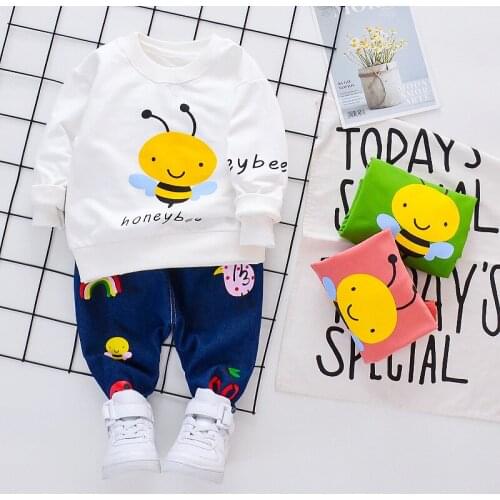 Baby Boys Spring Autumn Clothing Set Infant Girls Outfits Cartoon Tops+pants 2pcs For Bebes Sports Suit Kids Tracksuit