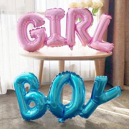 Boy Girl Letter Foil Balloons Baby Shower Decorative Balls Gender Revealing Balloon Kids Hirthday Party Decoration Supplies