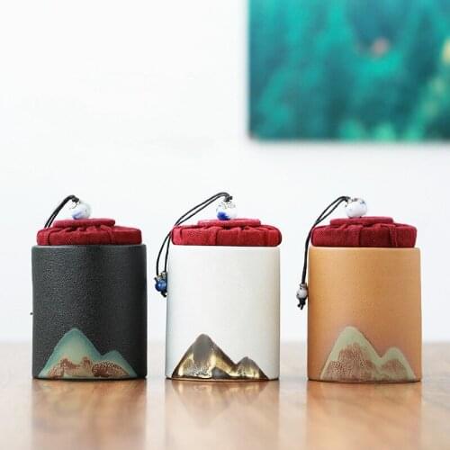 Japanese Style Small Tea Canister Hand Painted Portable Sealed Ceramic Teapot a Variety Of Optional Household Teaset Accessories