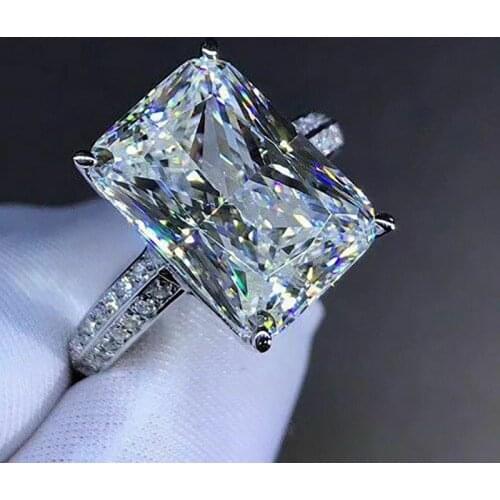 Yobest Gorgeous White Big Square Stone Women Wedding Band Jewelry Bridal Engage Party Finger Ring Shine CZ Hot Sale Dropshipping
