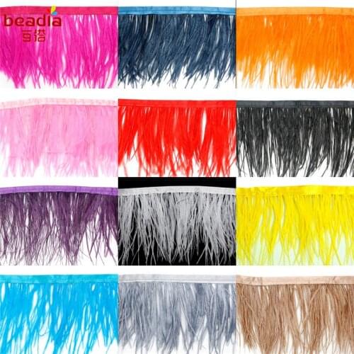 1 m/Bag Height 8-10cm Ostrich Hair Dress Skirt Birthday Party Masquerade Clothing Home Decoration Diy Craft Making Art Display