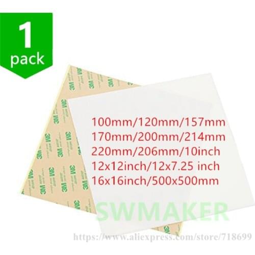 1pcs PEI sheet 3D Print Build Surface Polyetherimide PEI Sheet 8''/220mm/10''/12''/16''/500mm