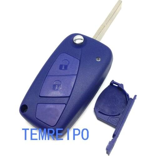 2 Buttons Flip Remote Key Shell for FIAT Punto Ducato Stilo Panda Idea Doblo Bravo Keyless Fob Case SIP22 blade