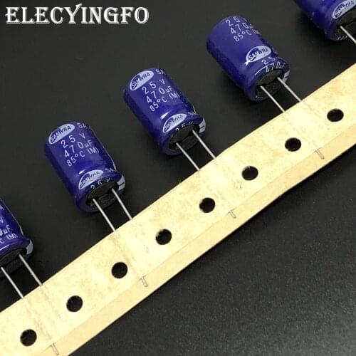 5pcs/50pcs 470uF 25V470UF SAMWHA SA Series 13x20mm 25V470uF High Quality Aluminum Electrolytic Capacitor