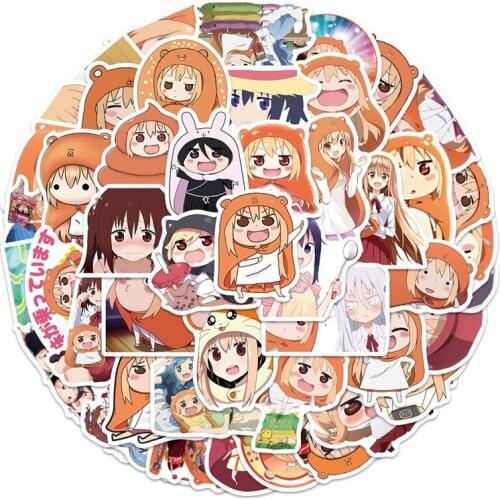 50pcs Himouto Umaru chan Scrapbooking Stickers Packs Waterproof Skateboard Luggage Motorcycle Guitar Graffiti Kid Toy decals