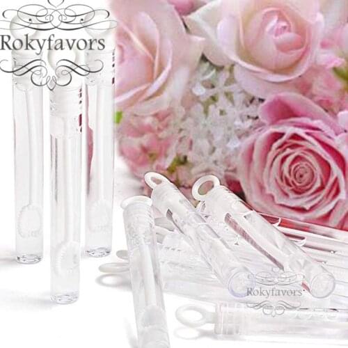 50pcs Soap Water Bubble Tube Favors Fillable Circle Bubble Tube Wedding Favors Party Decoration Supplies Kids Gifts