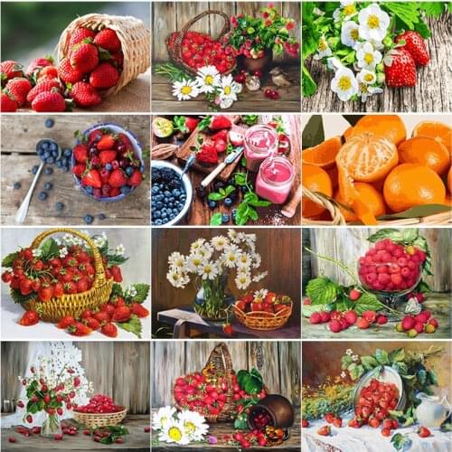 New 5D DIY Diamond Painting Strawberry Diamond Embroidery Daisy Cross Stitch Crafts Full Square Round Drill Home Decor Art Gift