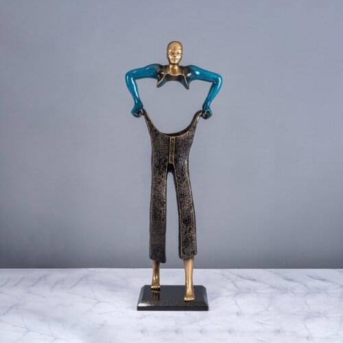 Large 77cm Resin Handicraft Ornament Abstract hollow pants Statue Home Decoration Ornament Liveing Room Decor Crafts Furnishing