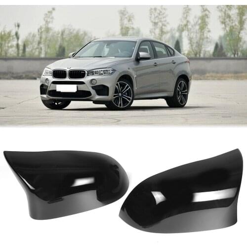 Black Carbon Fiber Look Rearview Mirror Cap Covers For BMW X5 F15 X6 F16 2014-2018 Replacement Not Fit X5M Car Styling