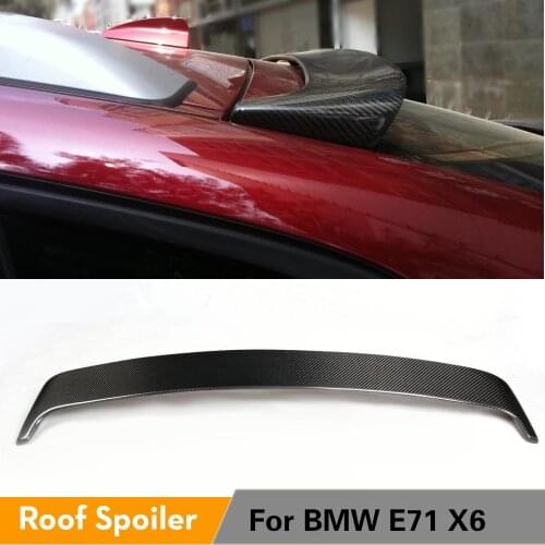 For BMW E71 X6 2008 - 2013 Carbon Fiber Rear Roof Spoiler Window Top Wing Lip Trunk Spoiler