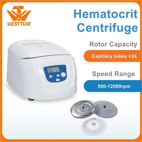 DM1224 Hematocrit Centrifug, Capillary Blood Bank PRP Centrifugal Machine for Medical Clincal Use, Speed Range 500-12000rpm