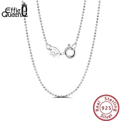 Effie Queen Real 925 Silver Chain Necklace For Women Men 18inches 45cm Long Basic Multi Style Chain Jewelry Gift Wholesale SC24
