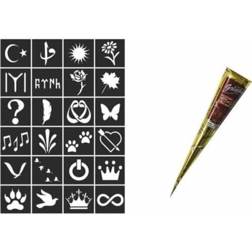 Henna Mould (Temporary Tattoo Template) + Red Golecha Indian henna wedding bride mariage хна henna