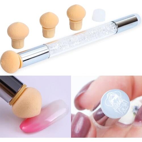 Sponge Ombre Nail Brushes Pen Gradient Painting Shadow Brushes Silicone Sponge Transfer Gel Polish Nails Accessories Tool LE944