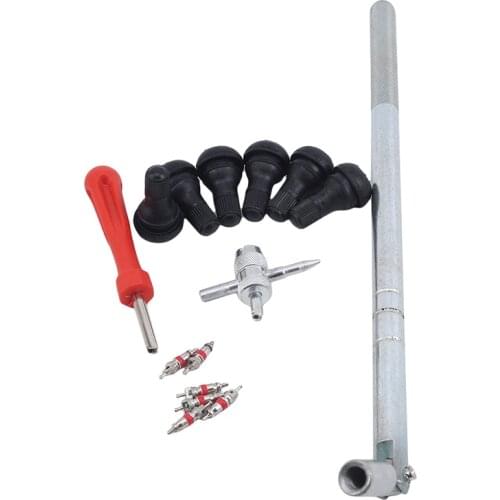 Tire Repair Tools Automobile Tire Wheel Valve Installation Repair Tool Drawing/ Disassembly Wrench Tool Kit Five-piece Suit