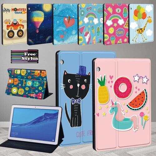 Leather Case for Huawei MediaPad M5 10.8"/M5 Lite 10.1"/M5 Lite 8/MediaPad T3 8.0/T5 10 10.1" Shockproof Protective Cover+pen