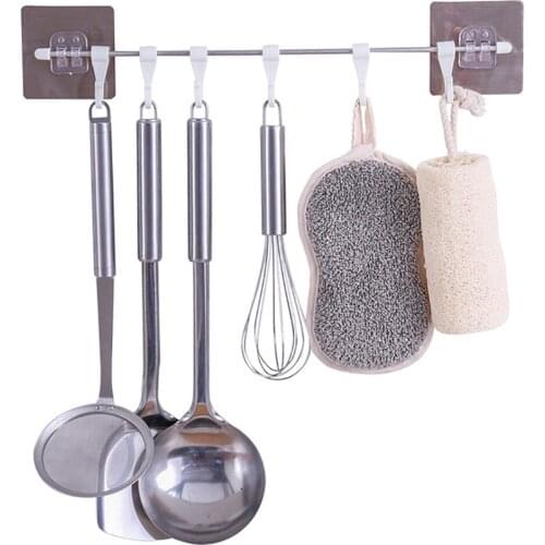 Pantry Chest Tools Kitchen Gadgets Strong Self Adhesive Home Organizer Storage Rack Cupboard 6 Hooks for kitchen Towels Hanger