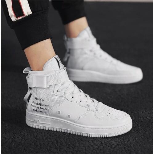 Leader Show Mens Fashion Casual Shoes High Top Sneaker 2019 Spring New Men Shoes High Quality Non-slip Walking Shoe Zapatillas