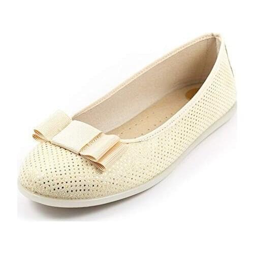 Soft fog-colored textile ballet pumps (beig), of strawberries with cream by Conguitos