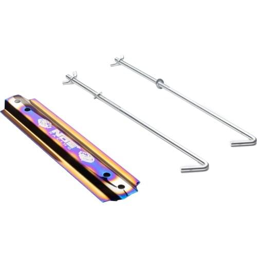 NOS Burnt Blue Billet Aluminum Car Universal Battery Tie Down Brace Fits Mount Bracket Holder Bar Fasten Bracket Fit 14cm 19cm