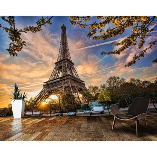 Papel de parede Tower of sunrise landscape city builing 3d wallpaper,living room tv wall bedroom wall papers home decor mural