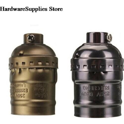 1PC E27 Vintage Bronze Color Lamp Holder Pendant Light socket 110V 220V lamp base