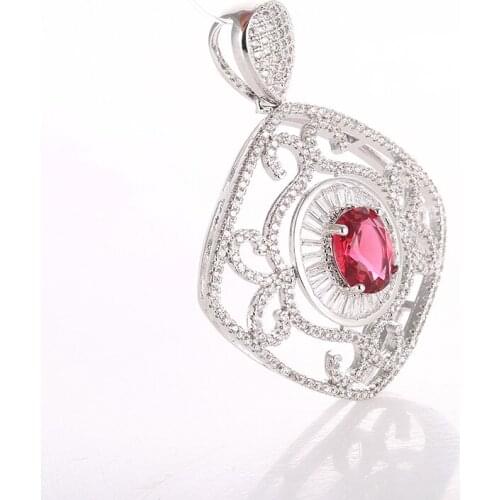 Luxury 9 Colors Copper Crystal Hollow-Pattern Pendant Finding 49*36MM Handmade Fashion Jewelry Charms For Necklace Making