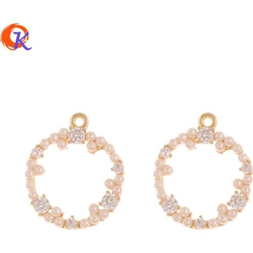 Cordial Design 20Pcs 18*21MM Jewelry Accessories/CZ Charms/Imitation Pearl/Genuine Gold Plating/Hand Made/DIY Earring Findings