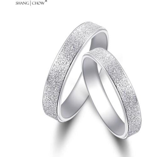 Shang Chow Jewelry Fashion romantic Lover Gift Authentic 925 Sterling Silver Couple Ring Size 8-10 Lifetime warranty