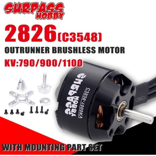 SURPASS HOBBY 2826 Brushless Motor Outrunner C3548 1000KV 1350KV 1900KV for Airpalne Aircraft Multicopter RC Plane Helicopter