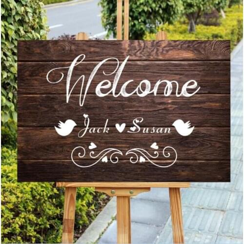 Rustic Wedding Welcome Sign-Welcome To Our Wedding-Printable Birds Welcome Sign-Wedding Decoration-Wooden Entrance Welcome Sign