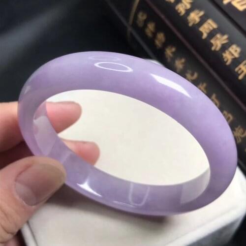 Only One !59.8MM Certified (Grade A)100% Natural Green Jadeite JADE Bracelet Women Bangle