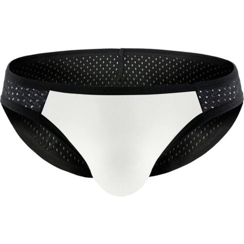 Sexy Men Underwear Briefs Shorts Breathable Mesh Panties Man Low Waist U Convex Pouch Underpants Cueca calzoncillo S-XL