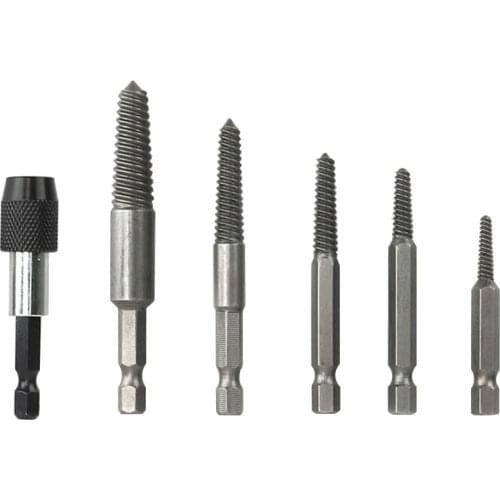 6pcs/set Durable Remover Portable Drill Bits Broken Bolt Damaged Screw Extractor Metal Stud Hand Tool Home DIY Guide Speed Out